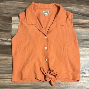 Vintage Tommy Bahama Hawaiian Sleeveless Shirt Women’s XL 100% Silk Button Up